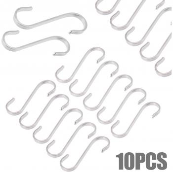 Mayitr 10pcs Stainless Steel Hanger Hooks