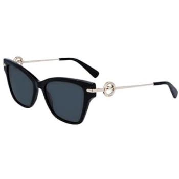 Longchamp LO737S 52 Dual‑Gender Black Square Acetate Sunglasses