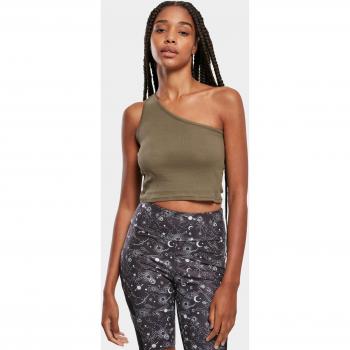 Urban Classics Damen Top Khaki Asymmetrisch