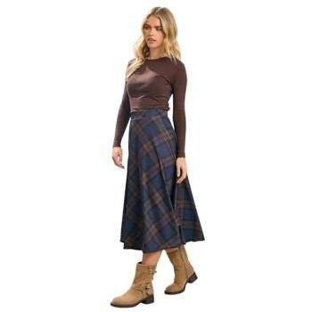 PixieGirl Petite Check Midi A‑Line Dress Skirt – 8