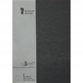 A6 Doppelkarte Schwarz 5 Stück hochformat