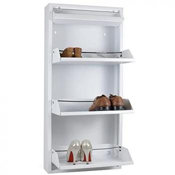 Zapatero Slim de 3 Puertas con Cajón Extra para 6/9 Pares de Zapatos