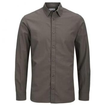 Camicia Jack & Jones Lunga in Lino e Viscosa Marrone
