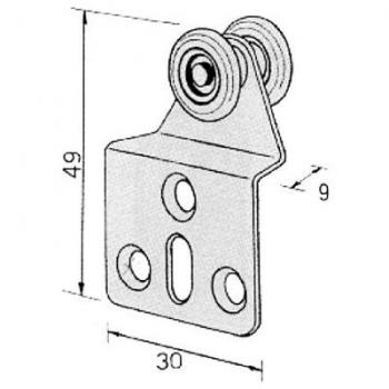 Carrello in acciaio OMGE 50 pezzi, 2 ruote diametro 15 mm