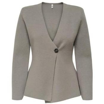 ONLY V-Ausschnitt Strickjacke in Steinbeige