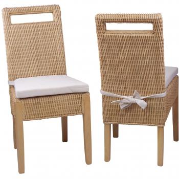 Ramona 2er Rattan Stühle – Beige Design