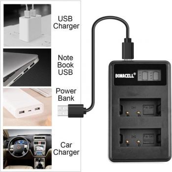 2000mAh NP-FW50 Battery and LCD Charger for Sony Alpha a7 II a7S II