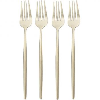 4Pcs Gold Matte Flatware Forks