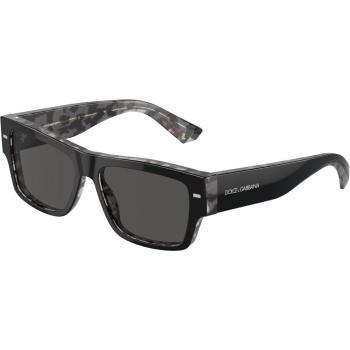 Occhiali Dolce & Gabbana Uomo 340387 Acetato Nero-Grigio, Forma Squadrata Standard