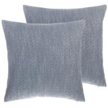 Set di 2 Cuscini Decorativi Grigi con Motivo Chevron 45 x 45 cm Lupine