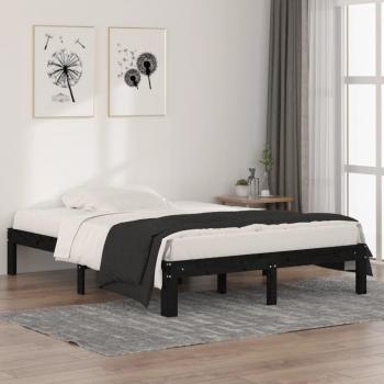 VidaXL Modernes Bett Schwarz 135x190 cm