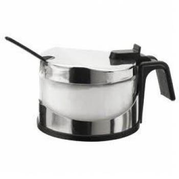 Stainless Steel Sugar Bowl & Spoon Pair – Classic Design