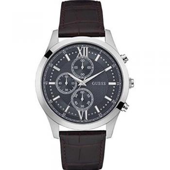 Brown Leather Strap Quartz Timepiece for Men – Guess W0876G1