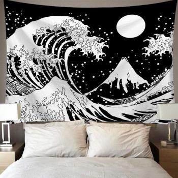 Tapisserie murale lion & lune polyester 95x73 cm