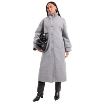 Grey Marl Funnel-Neck Coat, Women’s Principles by Wallis, Size 12