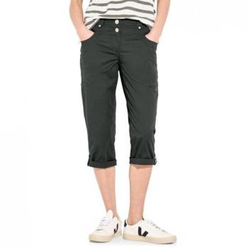 3/4-Hose CECIL Gr. 28, N-Gr, grün (strong khaki), Damen, Web, Obermaterial: 98% Baumwolle, 2% Elasthan, unifarben, Hosen, in Cargo-Optik