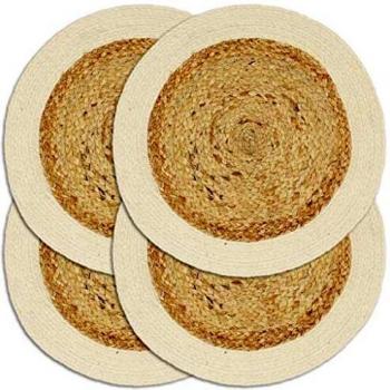 VidaXL Jute and Cotton Placemats Set of 4 38 cm Round