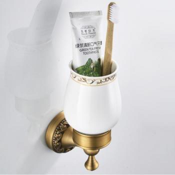 Black Brass Bathroom Glass Cup Holder