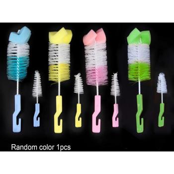 Brosse éponge pour biberons avec rotation à 360°