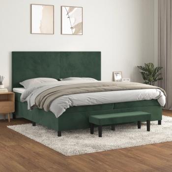 VidaXL Boxspringbett Dunkelgrün 200x200 cm mit Matratze