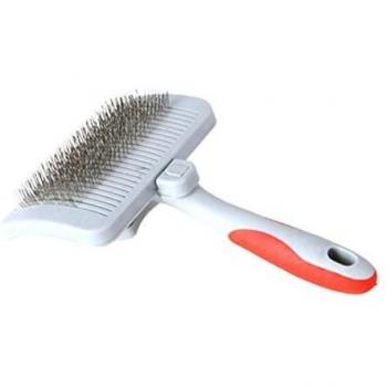 Brosse Rétractable pour Animaux de Compagnie avec Tête en Acier Inoxydable, Longueur de 17 cm