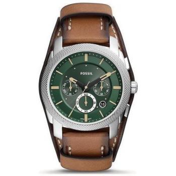 Fossil Men's Green Dial Leather Timepiece