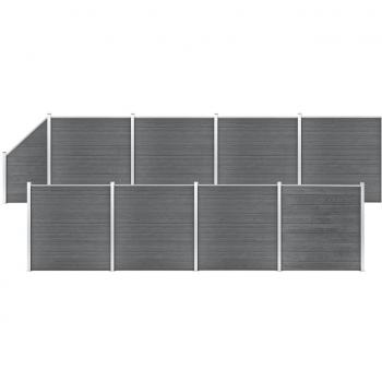 Clôture Terrasse WPC VidaXL – 1484x186 cm – Gris