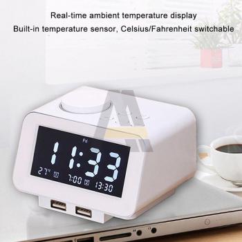 Wecker & Radio Combo – Dual USB, Dimmbar, Thermo, Schlaf‑Timer