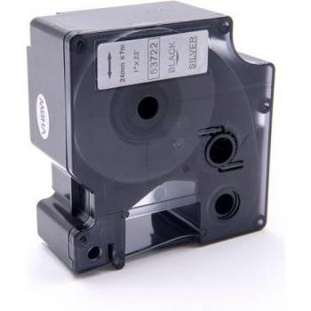 Cassetta VHbw 24mm Argento Dymo Labelmanager 300-500ts