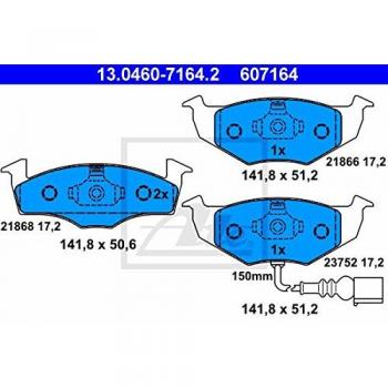 ATE Jeu de plaquettes de frein contact de signal d'usure inclus 13.0460-7164.2