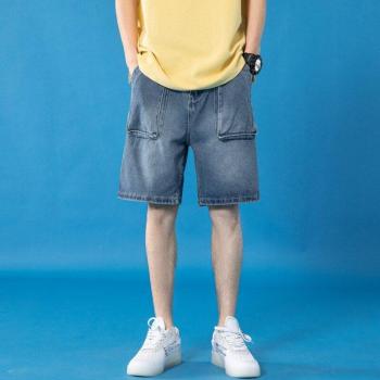 Jeans Cargo Courts Bleu – Streetwear Hommes 5XL