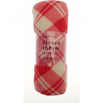 Tartan Red Diagonal Fleece Throw Pillow