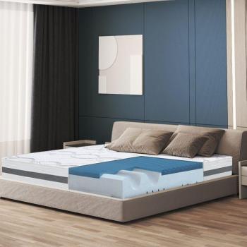 Letto Matrimoniale King Size 190x220 in Memory Foam Altezza 22 cm Tessuto Anallergico Traspirante Ortopedico