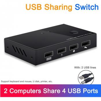 Switch KVM 4K avec 2 câbles USB