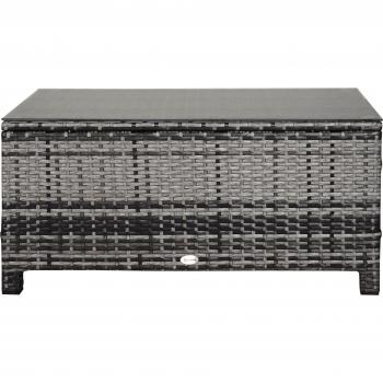 Outsunny Beistelltisch Polyrattan grau 85 x 50 x 39 cm für Garten und Balkon