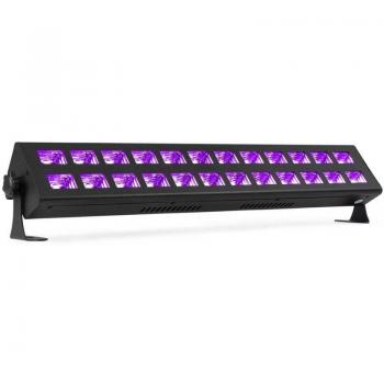 Barre LED 24 × UV Noire BeamZ BUV2123 – fixations mur/plafond, soirée fluo