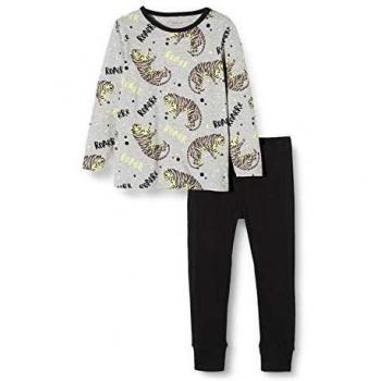Name It Nmmnightset Gris Mélangé AOP Glow Noos Ensemble de Pyjama, Multicolore