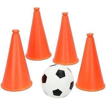 Set de Entrenamiento de Fútbol con 4 Conos de 24 cm y Balón