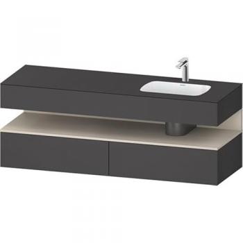Duravit Qatego Waschtisch mit Becken rechts, 1600mm, Graphit