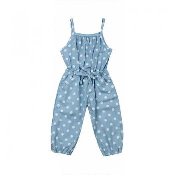 Backless Polka Dot Romper for Kids 2-5T