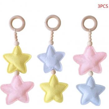 Pendentif Animé Bébé Forme d'Étoile en Bois