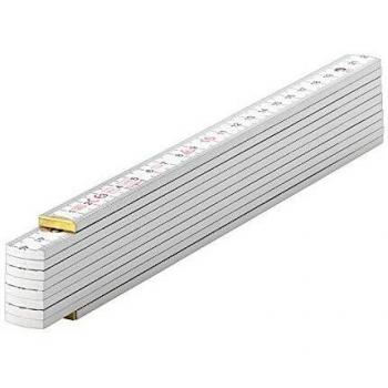 Doppometro pieghevole in legno bianco 2 m HB 2/10W