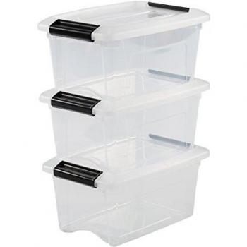 Iris Ohyama NTB-5, scatole empilabili per l'organizzazione, 5L, trasparente, lotto di 3