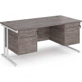 Maestro 25 Straight Desk Set with Two Pedestals