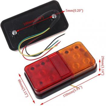2pcs 10 LED 12V Tail Light for Truck and Trailer