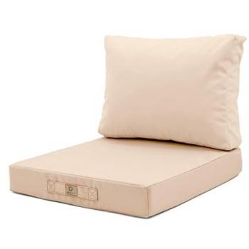 Plaisir Extérieur 60x60 cm – Coussin déhoussable, beige, imperméable
