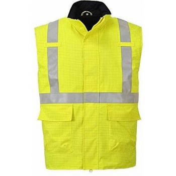 BizFlame Hi Vis Flame Resistant Rain Bodywarmer Yellow XL