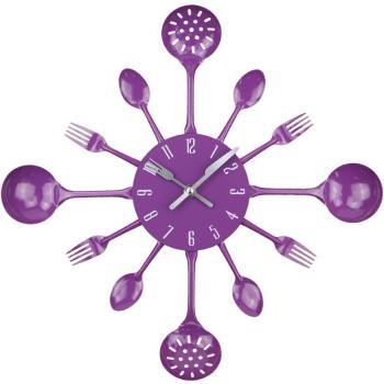 Copper Metal Cutlery Wall Clock with Spoon and Fork