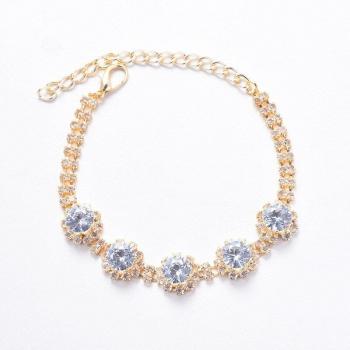 Three Rows Gemstone Dog Collar with Love Crystal Pendant