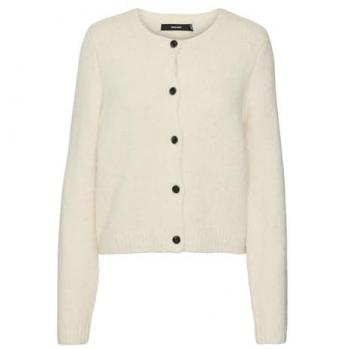Vero Moda Regular Fit Strickjacke mit Wollanteil Modell 'NOVAH' in Ecru, Größe XL